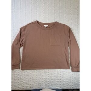LC‎ Lauren Conrad Mauve Crewneck Sweatshirt Pocket Pullover Size M